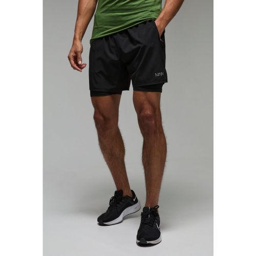 Short de sport 2 en 1 à slogan - MAN Active homme - S - Boohooman - Modalova