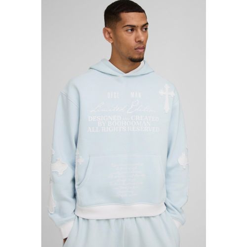 Sweat à capuche oversize à écusson croisé - M - Boohooman - Modalova