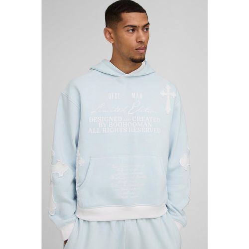 Sweat à capuche oversize à écusson croisé - S - Boohooman - Modalova