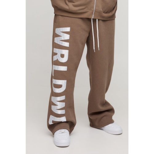 Grande taille - Jogging large satiné à écussons - XXXL - Boohooman - Modalova