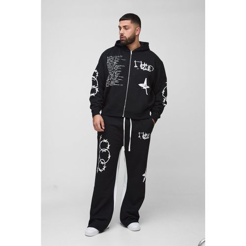 Grande Taille - Survêtement Oversize À Imprimé Graffiti - Xxxl - boohoo - Modalova