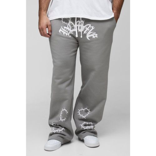 Grande taille - Jogging large à imprimé cœur - XXXL - Boohooman - Modalova