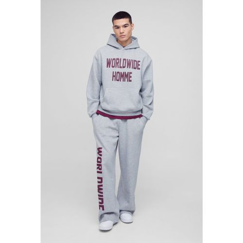 Survêtement oversize à imprimé Worldwide - S - Boohooman - Modalova