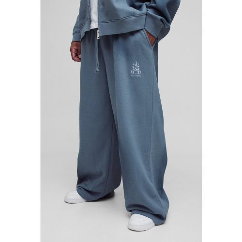 Grande taille - Jogging large délavé à broderie - XXXL - Boohooman - Modalova