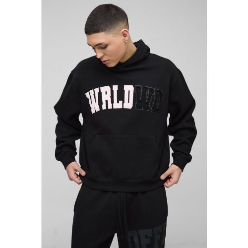 Sweat à capuche oversize à imprimé Worldwide - S - Boohooman - Modalova