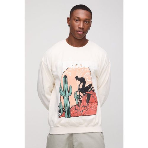 Sweat oversize délavé à slogan Western Arizona homme - S - Boohooman - Modalova