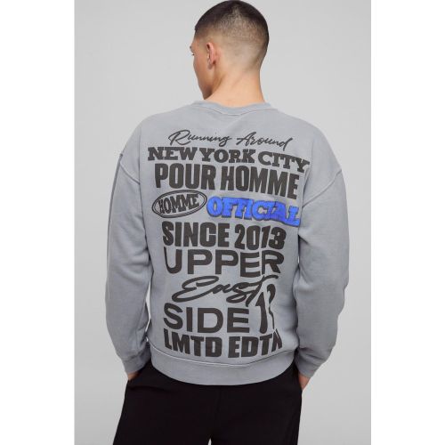 Sweat oversize délavé à broderie - Ofcl homme - L - Boohooman - Modalova