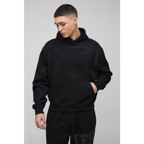 Sweat à capuche oversize imprimé étoile homme - S - Boohooman - Modalova