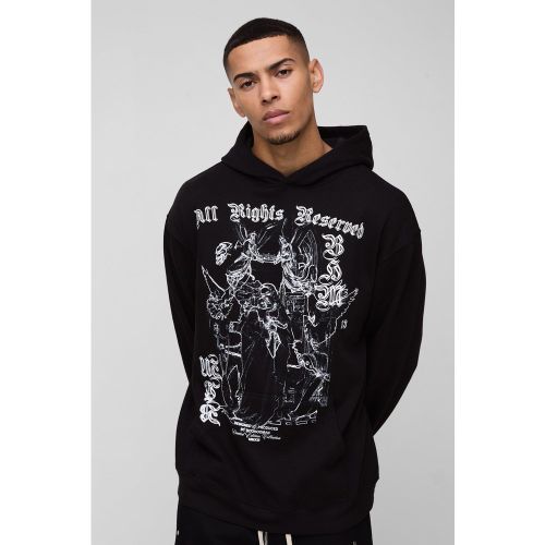 Sweat à capuche oversize à imprimé Renaissance - S - Boohooman - Modalova