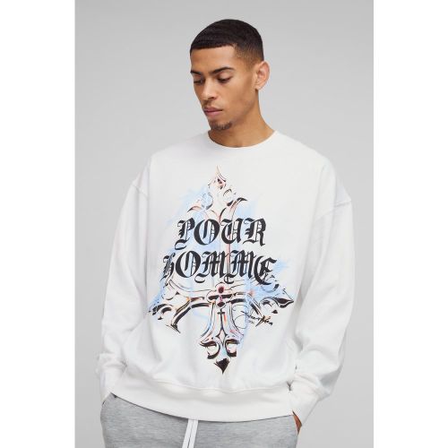 Sweat oversize à imprimé gothique croisé - S - Boohooman - Modalova