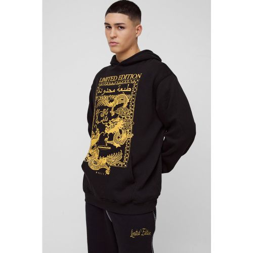 Sweat à capuche oversize à imprimé dragon - S - Boohooman - Modalova
