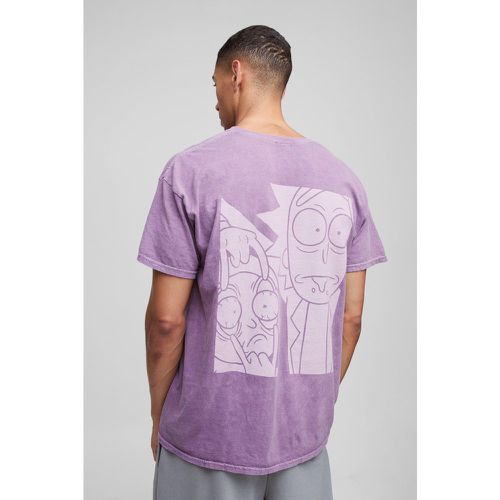 T-shirt oversize délavé à imprimé Rick et Morty - S - Boohooman - Modalova