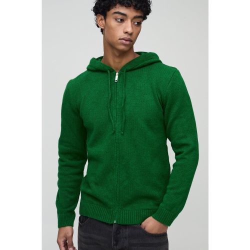 Sweat à capuche zippé en maille - L - Boohooman - Modalova