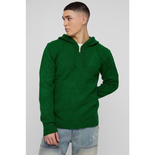 Sweat à capuche zippé en maille - S - Boohooman - Modalova