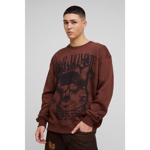 Sweat oversize à imprimé crâne homme - S - Boohooman - Modalova