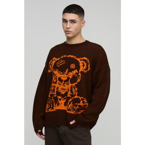 Pull oversize à imprimé ours en peluche - S - Boohooman - Modalova