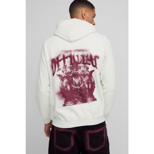 Sweat à capuche oversize délavé à imprimé Renaissance - S - Boohooman - Modalova