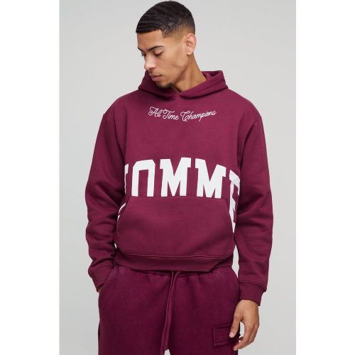 Sweat à capuche oversize imprimé - S - Boohooman - Modalova