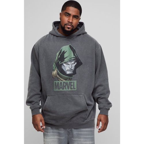 Grande taille - Sweat à capuche oversize délavé à imprimé Marvel homme - XXXL - Boohooman - Modalova