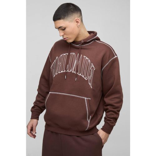 Sweat à capuche oversize à coutures contrastantes - S - Boohooman - Modalova