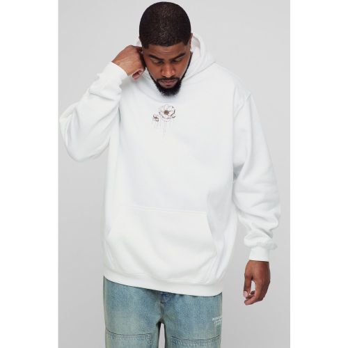 Grande taille - Sweat à capuche oversize fleuri homme - XXXXXL - Boohooman - Modalova