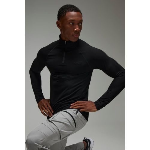 Sweat à capuche zippé texturé - MAN Active homme - S - Boohooman - Modalova