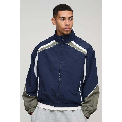 Veste de survêtement color block en nylon - S - Boohooman - Modalova