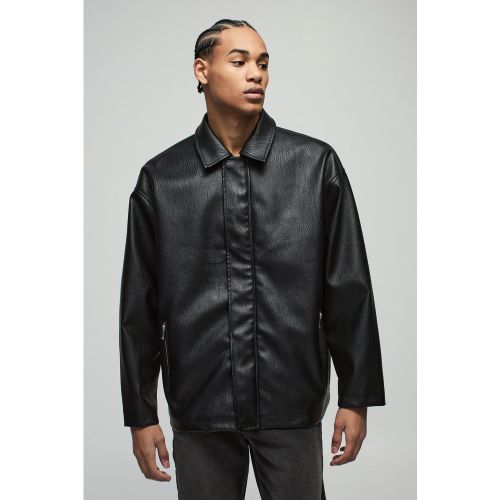 Manteau oversize zippé en synthétique - S - Boohooman - Modalova