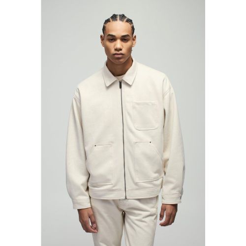 Veste charpentière oversize en synthétique croco homme - S - Boohooman - Modalova