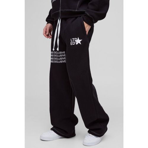 Jogging large imprimé à coutures contrastantes - S - Boohooman - Modalova