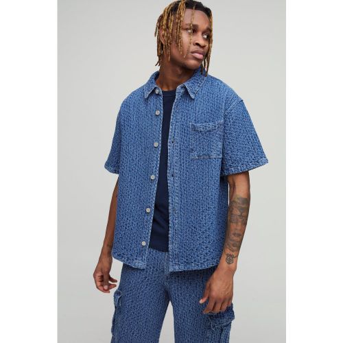 Tall - Chemise oversize en jean texturé - S - Boohooman - Modalova