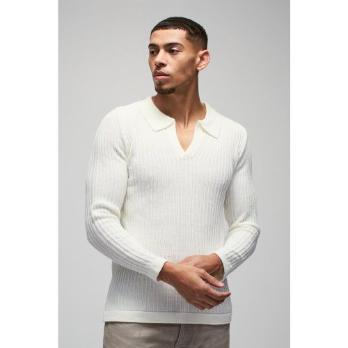 Polo droit côtelé - S - Boohooman - Modalova