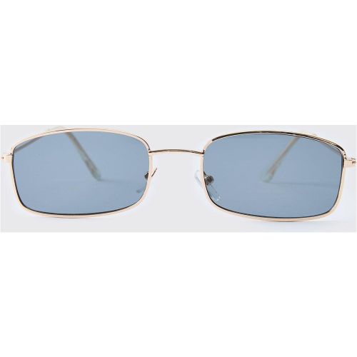 Lunettes de soleil rectangulaires en métal - ONE SIZE - Boohooman - Modalova