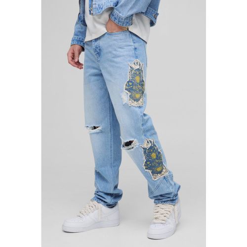Jean slim à coutures contrastantes - 28R - Boohooman - Modalova