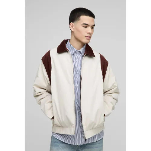 Bomber oversize en velours côtelé homme - S - Boohooman - Modalova