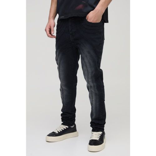 Jean biker skinny à empiècements - 28R - Boohooman - Modalova