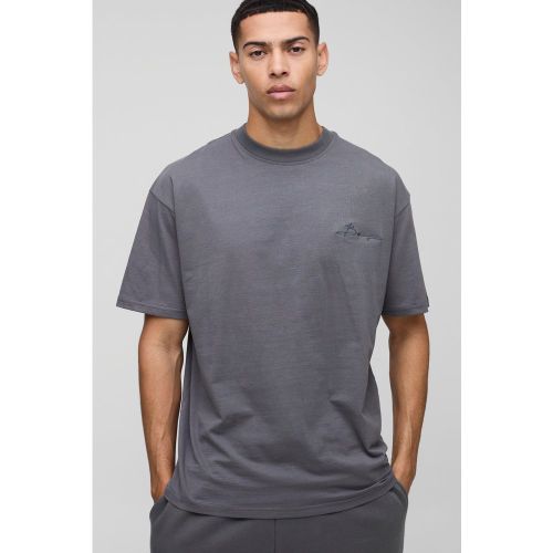 T-shirt oversize à col ras-du-cou - S - Boohooman - Modalova