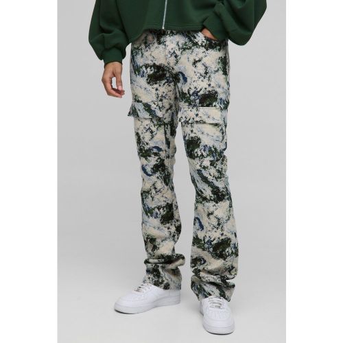 Pantalon cargo moulant à imprimé tapisserie - 28R - Boohooman - Modalova