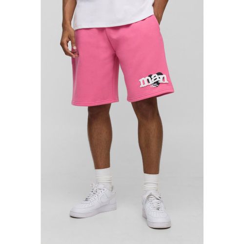 Short mi-long en jersey à imprimé cœur - S - Boohooman - Modalova