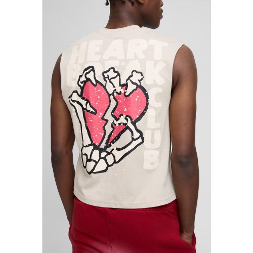 Débardeur oversize délavé à emmanchures larges et imprimé - S - Boohooman - Modalova