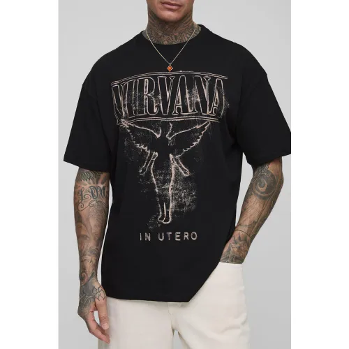 Tall - T-shirt oversize à imprimé Nirvana - 2XL - Boohooman - Modalova