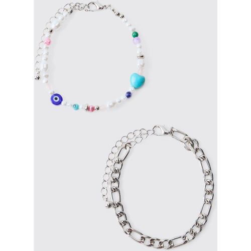 Lot de 2 bracelets és à pendentif - ONE SIZE - Boohooman - Modalova