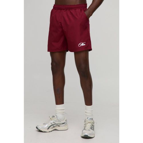Short de bain mi-long à broderie - S - Boohooman - Modalova