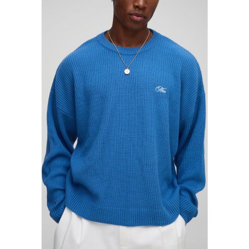 Pull oversize côtelé - MAN - S - Boohooman - Modalova