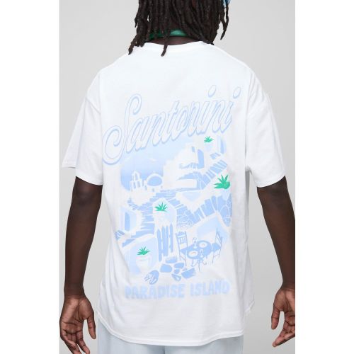 T-shirt oversize imprimé à slogan Santorini - S - Boohooman - Modalova