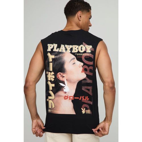 Black Regular Fit Playboy License vest homme - S - Boohooman - Modalova