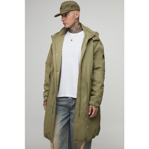 Tall - Parka mi-longue à col montant en nylon homme - 2XL - Boohooman - Modalova