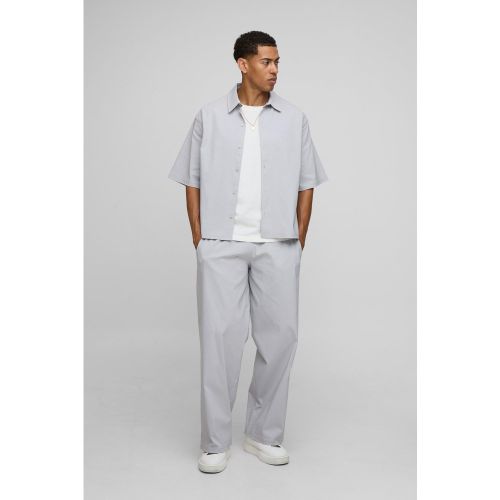 Ensemble oversize avec chemise technique à manches 3/4 et pantalon baggy - S - Boohooman - Modalova