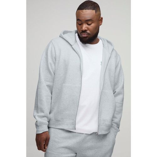 Grande taille - Sweat à capuche oversize zippé homme - 2XL - Boohooman - Modalova