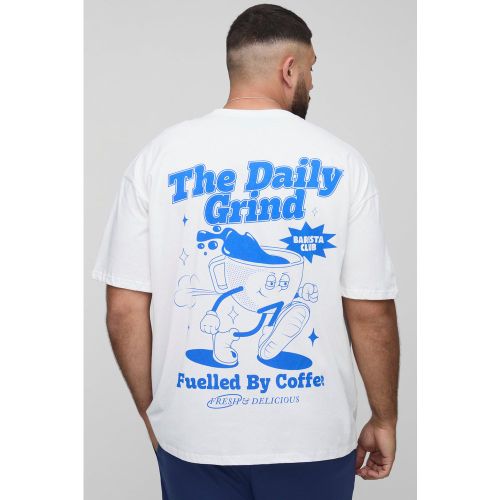 Grande taille - T-shirt oversize à col montant et imprimé - 2XL - Boohooman - Modalova